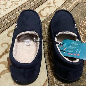 Men's Navy Slip-On Fleece-Lined Loafers